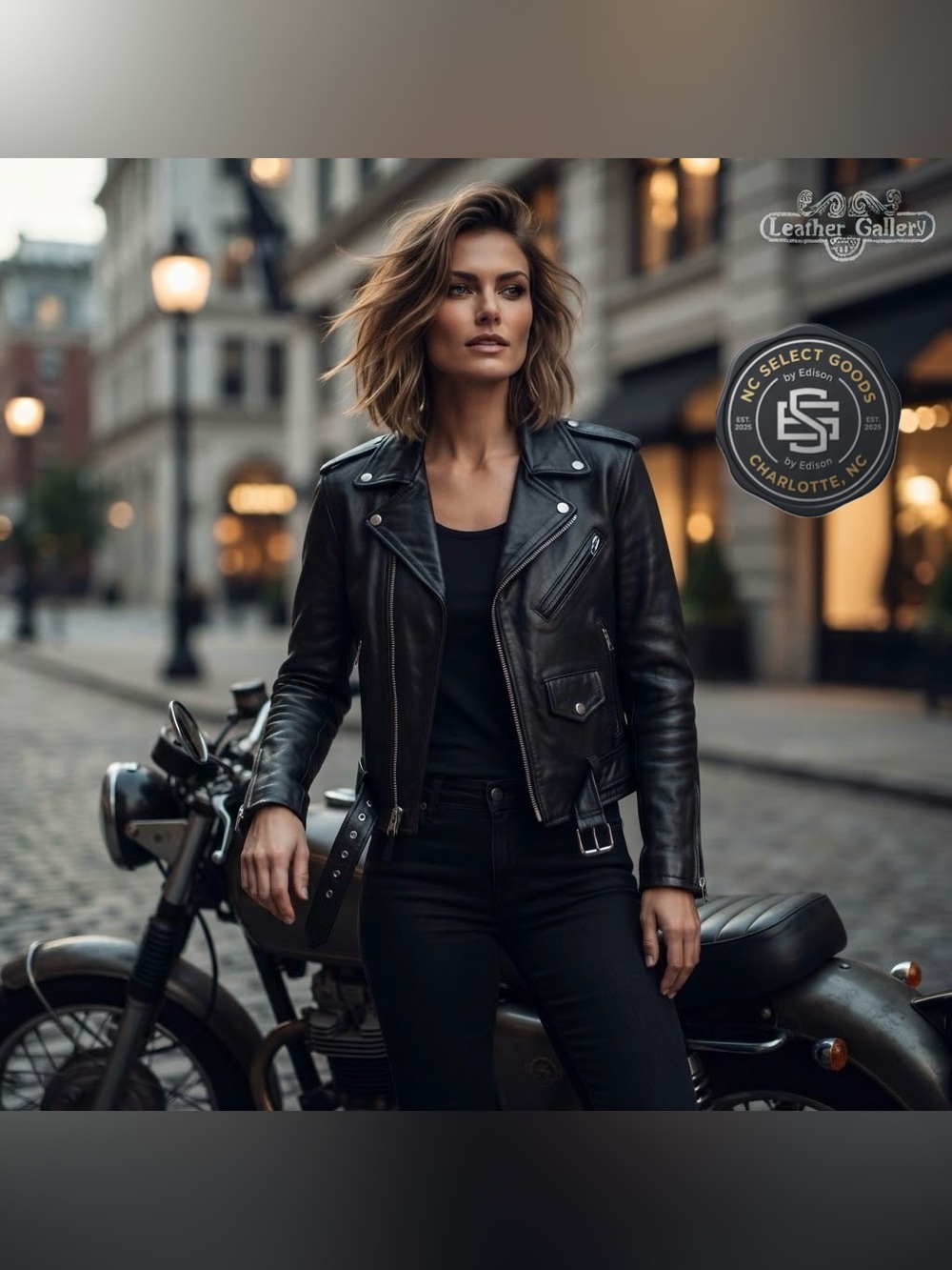 Vintage Leather Gallery Black Biker Motorcycle Jacket 3M Thinsulate Women's 14